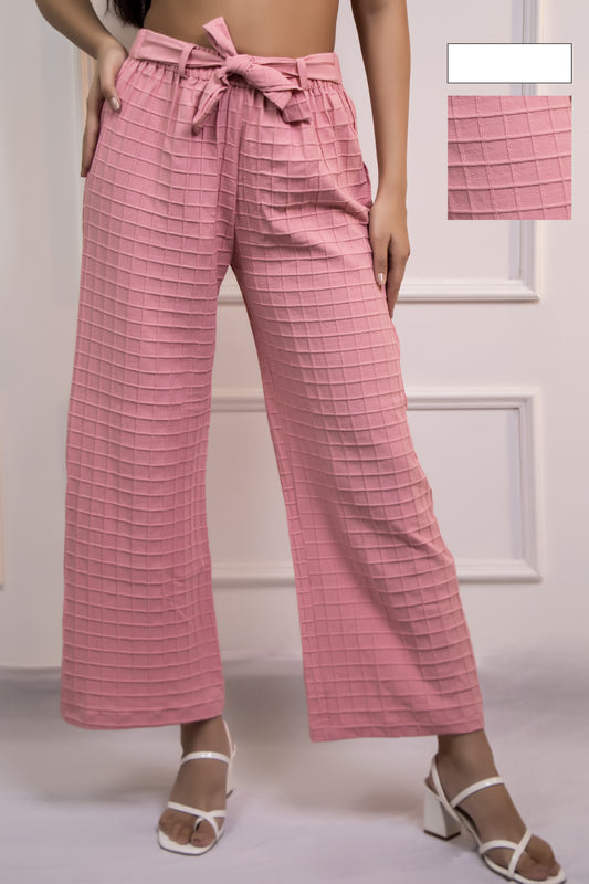 Box Textured Wide Leg Trouser