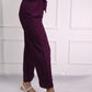 Box Textured Wine Wide Leg Trouser