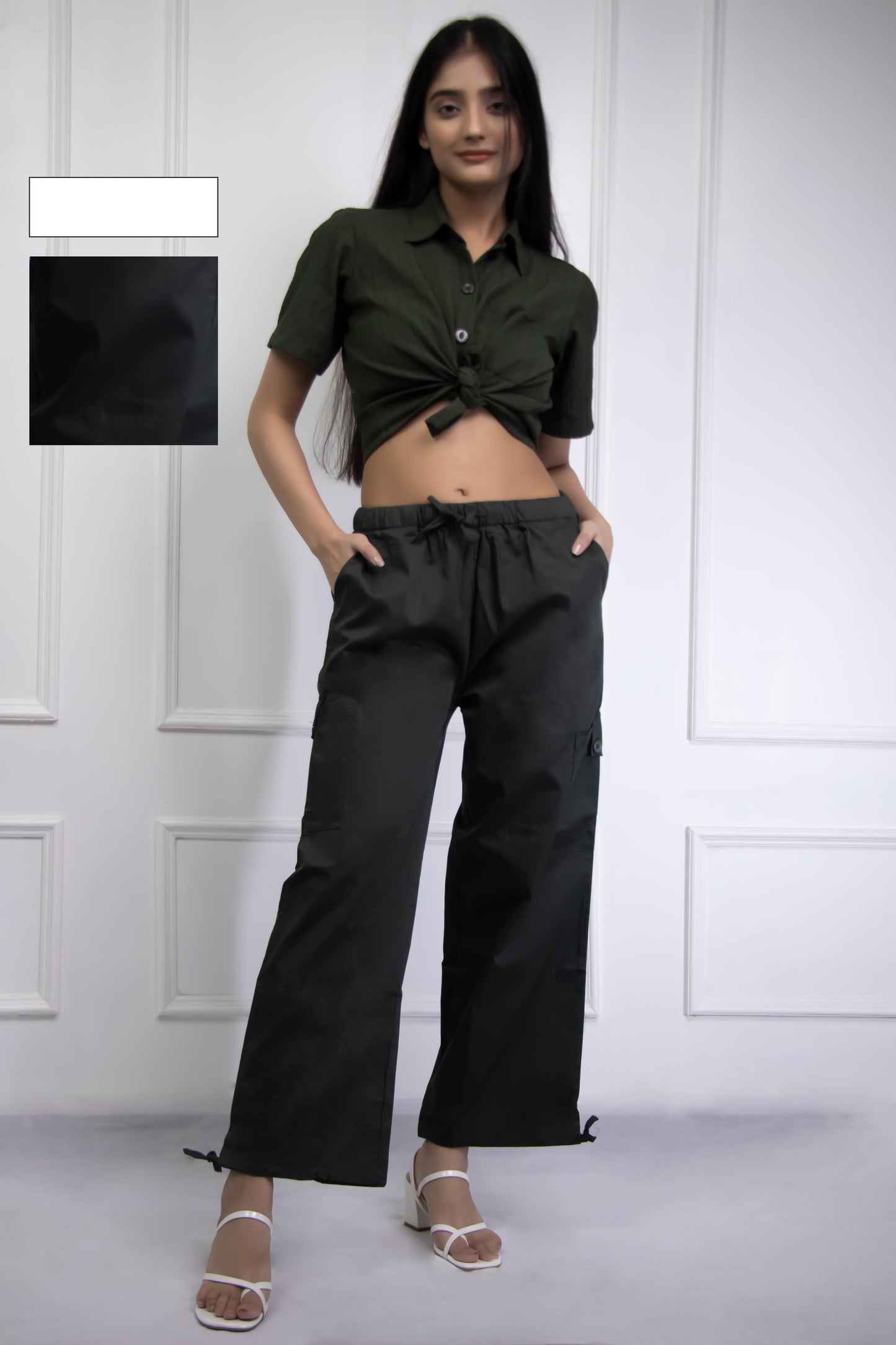 Black Pull-on Cargo Pants