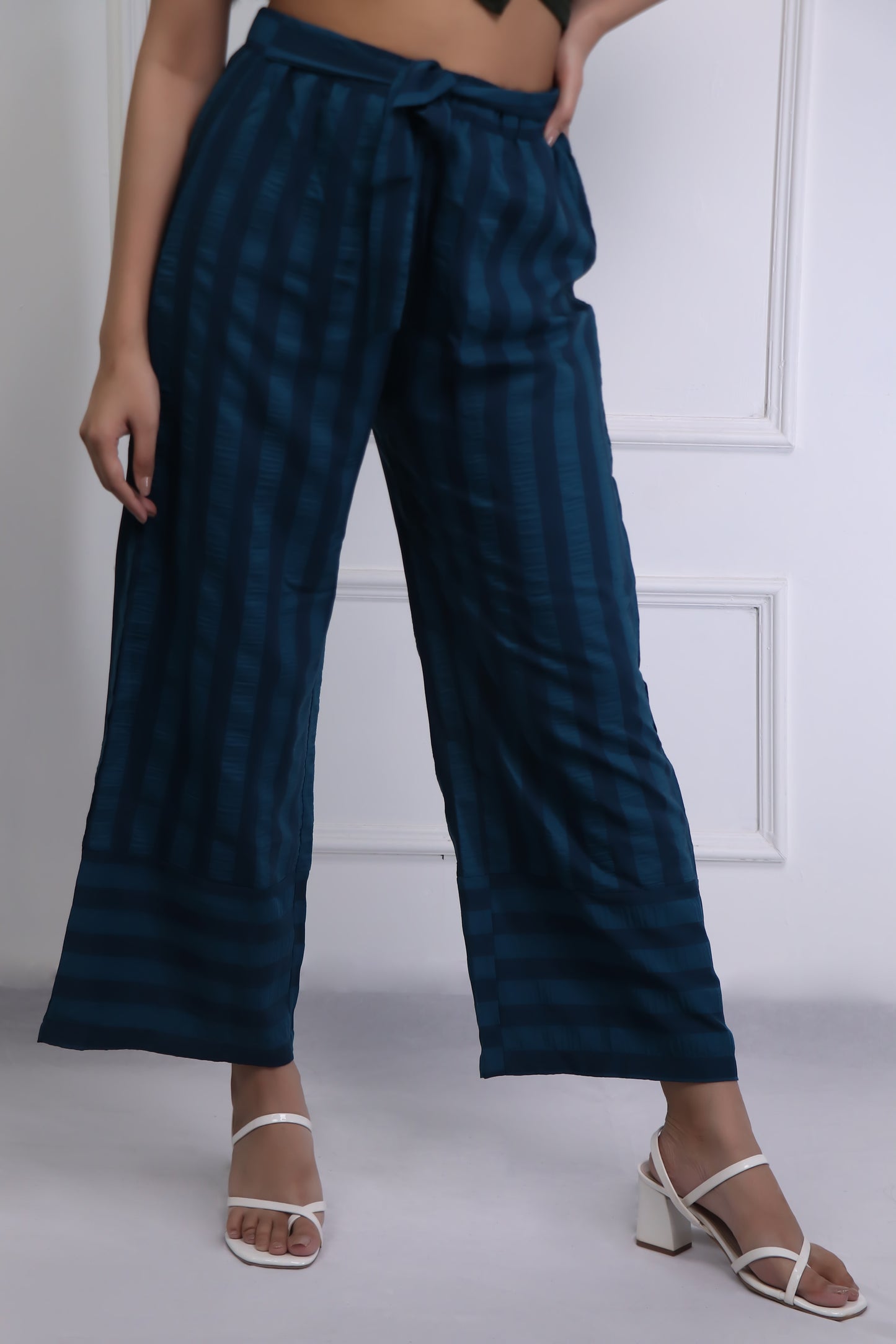 Self Stripe Straight Pants